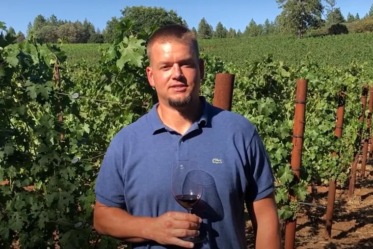 Former Phillies pitcher Joe Blanton at his vineyard in Napa Valley, Calif. Blanton was acquired from the Oakland A's in July 2008 and helped the Phillies get over the hump to capture their second World Series title.