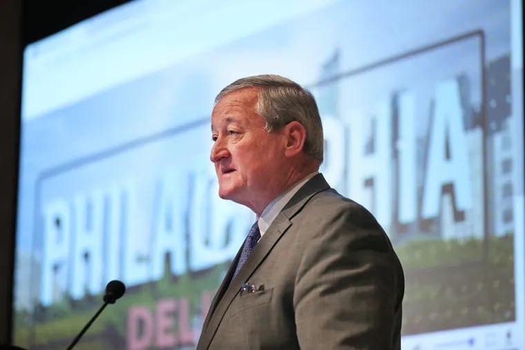 Mayor Kenney speaks and wells up at a gathering hosted by the Chamber of Commerce for Greater Philadelphia to thank the diverse coalition that made the Philadelphia region's bid for Amazon HQ2 possible,Thursday October 19, 2017.