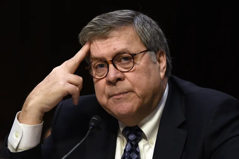 William Barr, nominee to be US Attorney General, testifies during a Senate Judiciary Committee confirmation hearing on Capitol Hill Tuesday, Jan. 15, 2019 in Washington, D.C. (Olivier Douliery/Abaca Press/TNS)