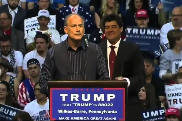 Rep. Tom Marino (R., Pa.) spoke at a Trump for President rally in Wilkes-Barre last year.