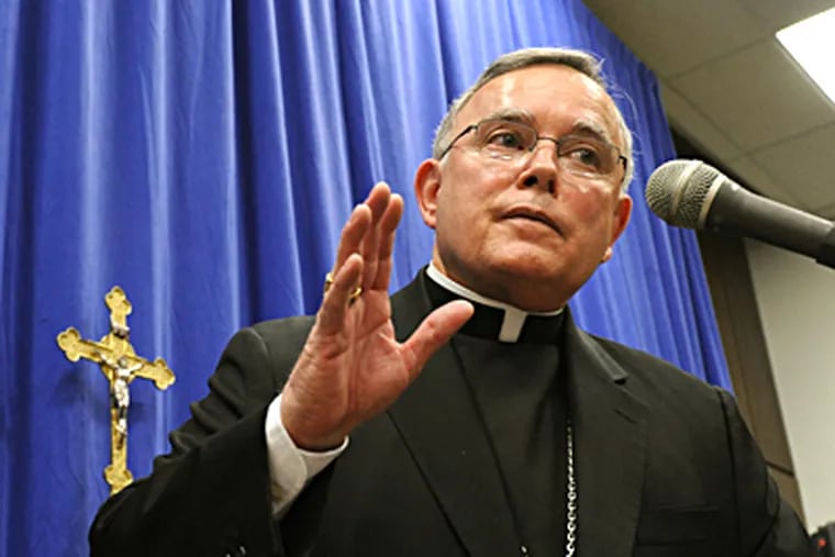 Archbishop Charles J. Chaput would not give details, including when misconduct occurred or how many accusers came forward. APRIL SAUL / Staff Photographer