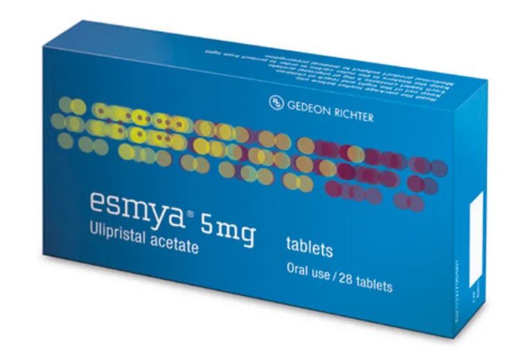 In Europe, ulipristal acetate is marketed as Esmya to treat bleeding from uterine fibroids.