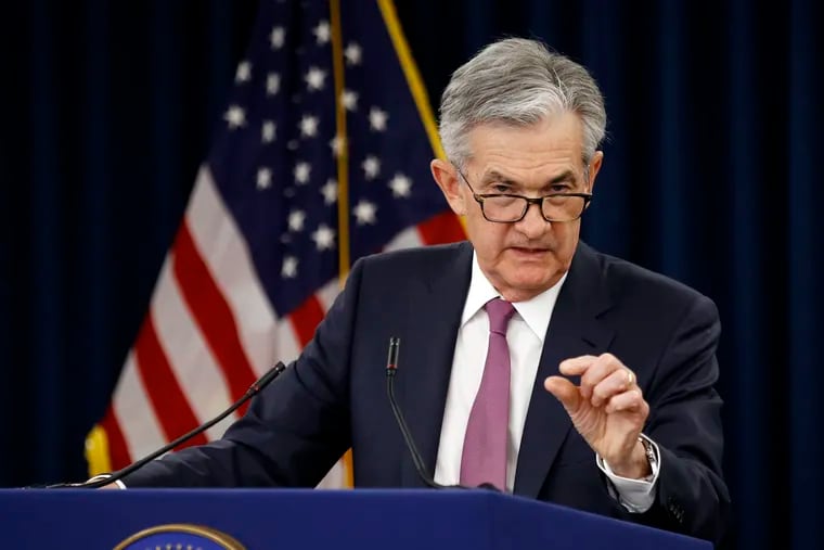 Federal Reserve Board Chair Jerome Powell speaks at a news conference following a two-day meeting of the Federal Open Market Committee, Wednesday, May 1, 2019, in Washington. (AP Photo/Patrick Semansky)