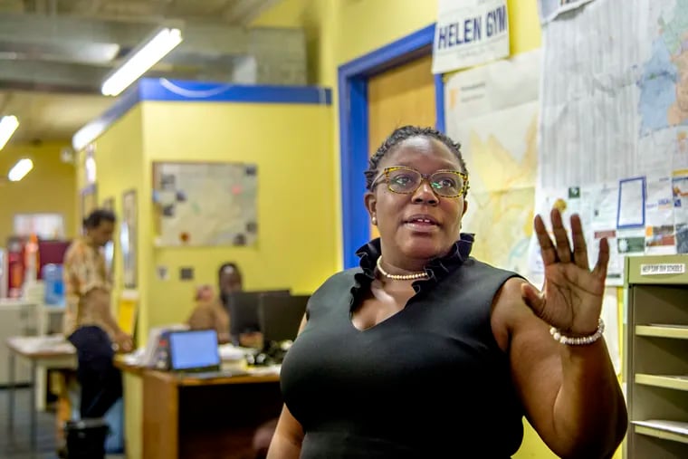 Kendra Brooks, a Working Families Party candidate for City Council, at her campaign offices. Brooks raised more money than any third-party candidate before and has received major endorsements from Helen Gym, Elizabeth Warren, and others.