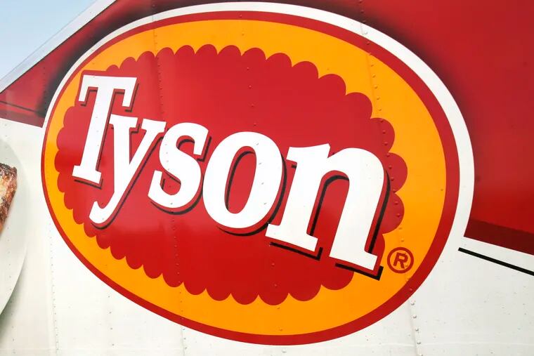 FILE - In this Oct. 28, 2009, file photo, a Tyson Foods, Inc., truck is parked at a food warehouse in Little Rock, Ark.  Tyson Foods is recalling more than 36,000 pounds (16,329 kilograms) of chicken nuggets because they may be contaminated with rubber.  The U.S. Agriculture Department says there were consumer complaints about extraneous material in 5-pound (2 kilogram) packages of Tyson White Meat Panko Chicken Nuggets. There are no confirmed reports of adverse reactions.  (AP Photo/Danny Johnston, File)