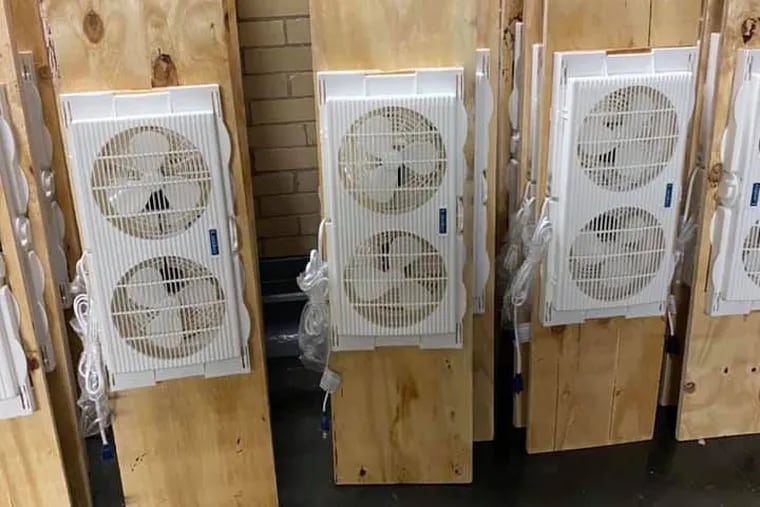 Window fans will be used in some Philadelphia School District rooms that have no mechanical ventilation when schools reopen Feb. 22.