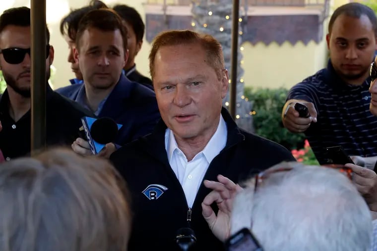 Sports agent Scott Boras speaks to the media after a session of the Major League Baseball general managers annual meetings, Wednesday, Nov. 13, 2019, in Scottsdale, Ariz. (AP Photo/Matt York)