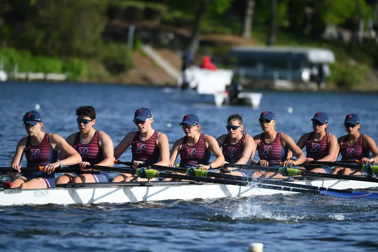 Penn boats had a strong outing on the first day of the NCAA rowing championships in Pennsauken.
