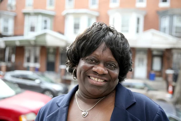 Daphne Goggins, who was endorsed by the Republican Party to run against Mayor Jim Kenney, outside her home in Philadelphia.