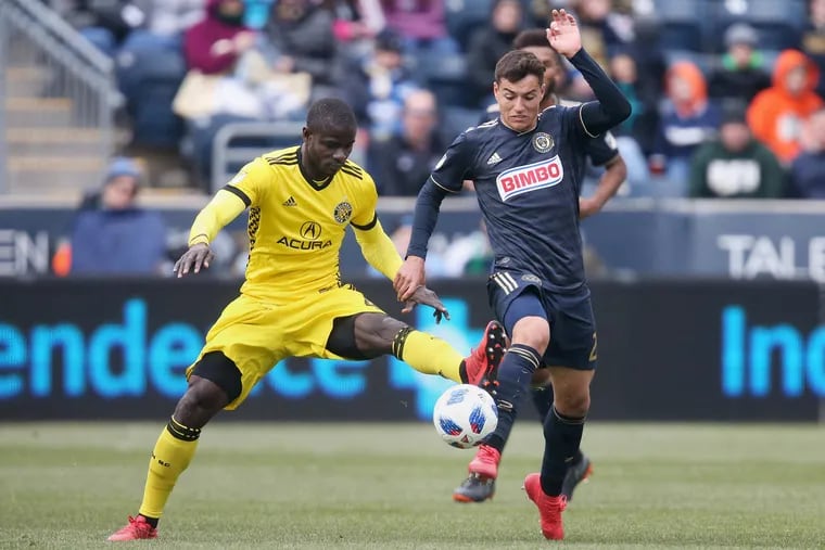 Anthony Fontana scored in his Philadelphia Union debut on opening day, but played in only a few games after that - including this one against the Columbus Crew at Talen Energy Stadium.
