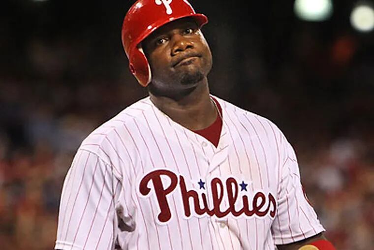 Ryan Howard and the Phillies are currently 10 games out of the wild card spot. (Ron Cortes/Staff file photo)