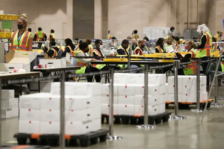 The Pennsylvania Convention Center in Philadelphia was at the center of the action as election ballots were counted in November.