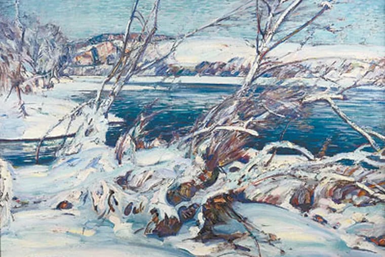 Charles Rosen’s “The Frozen River,” one of the paintings included — and adeptly displayed and described — in “The Painterly Voice.”