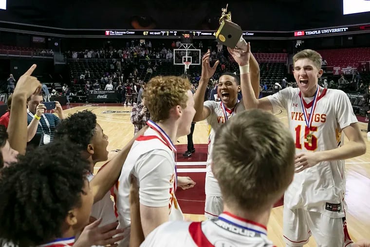 Andrew Carr (15) and his West Chester East teammates won the PIAA District 1 Class 5A title but will not be able to finish their quest to capture a state crown after the PIAA ended all sports competition Thursday for the 2019-20 school year.