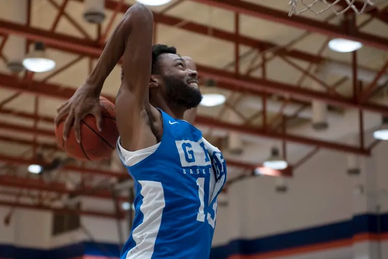 Langston Wilson dunks during practice at Georgia Highlands College this month.