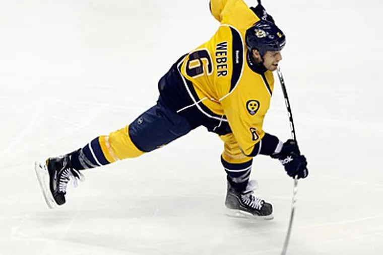 Nashville has until Wednesday at 11:30 p.m. to decide whether to retain defenseman Shea Weber. (Mark Humphrey/AP)
