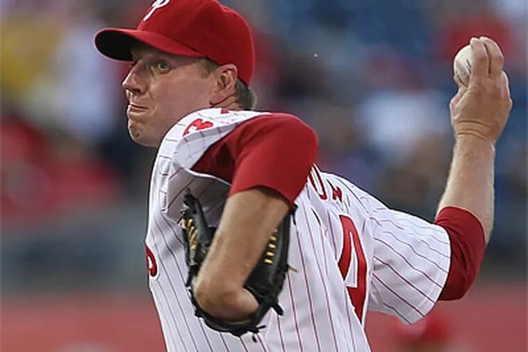 Roy Halladay is now 4-4 with a 3.58 ERA after allowing five earned runs in six innings Tuesday. (Michael Bryant/Staff Photographer)