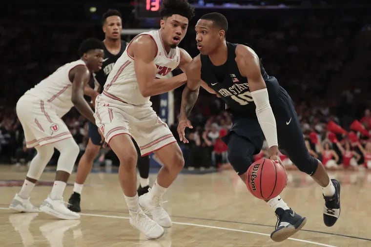 Penn State and Roman Catholic High product Tony Carr (right) was picked by the New Orleans Pelicans in the 2018 NBA draft.
