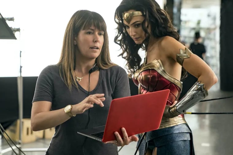 Director Patty Jenkins (left) and Gal Gadot on the set of Warner Bros. 'Wonder Woman 1984,' opening Christmas Day.