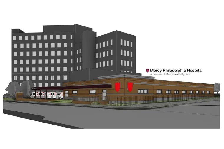 Mercy Philadelphia Hospital is spending $15 million to expand and renovate its emergency department, shown here in an architectural rendering.