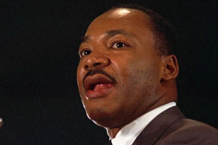 Martin Luther King Jr. speaks at a peace rally in New York City on April 15,1967.
