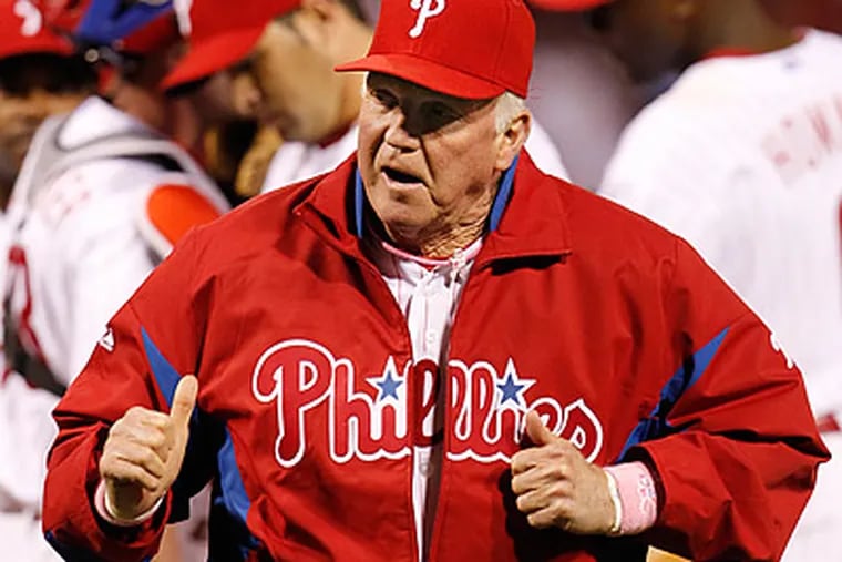 Charlie Manuel and the Phillies hope to retain their entire coaching staff for next season. (Ron Cortes/Staff file photo)