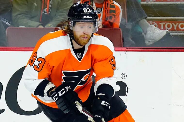 Jake Voracek says his left foot is recovered, but it doesn't look like it on the ice.