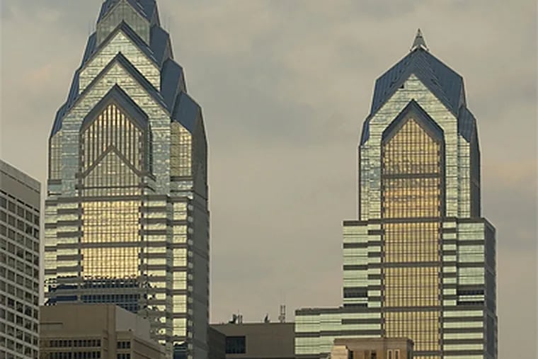 Unisys wants to move the 225 employees at its headquarters from Blue Bell to Center City. But it won't do so unless it can display its logo on Two Liberty Place. (Charles Fox/Inquirer)