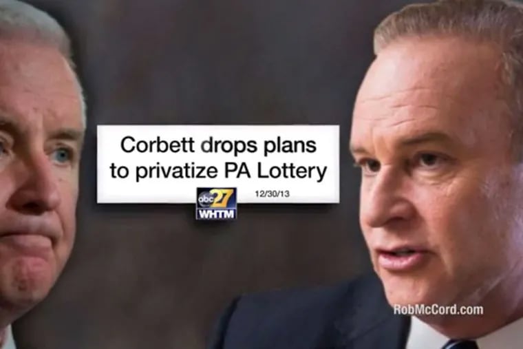 Rob McCord claims he took on Gov. Corbett, but he got an assist.