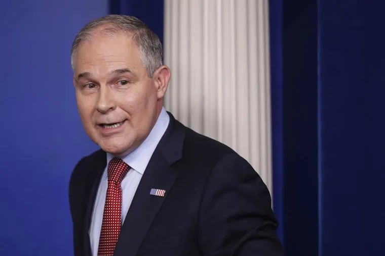 EPA Administrator Scott Pruitt after speaking to the media in the Brady Press Briefing Room of the White House June 2.