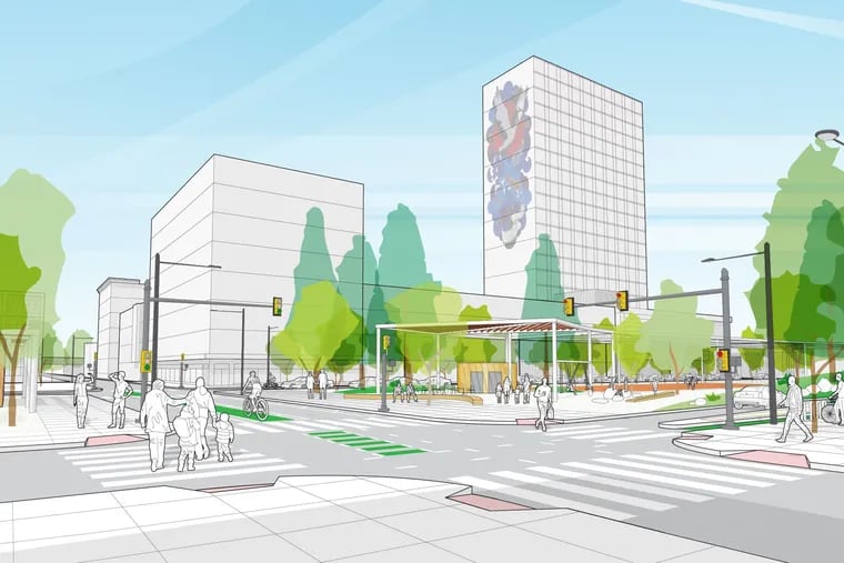Rendering of the design chosen for the Chinatown Stitch Project, unveiled on Tuesday.