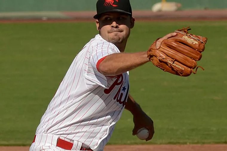 Phillies pitching prospect Adam Morgan pitching in Arizona Fall League (Dylan Higgins/AFL)