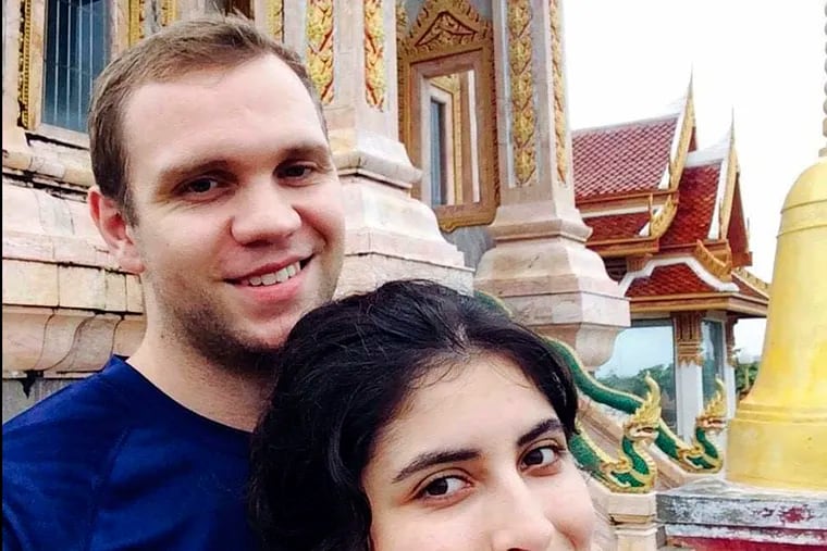 Matthew Hedges with his wife, Daniela Tejada, in an undated photo.