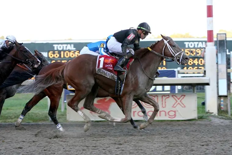 Math Wizard #1 with Irad Ortiz Jr. riding won the $1,000,000 Pennsylvania Derby Stakes at Parx Racing in Bensalem, Pa. on Sept. 21, 2019.