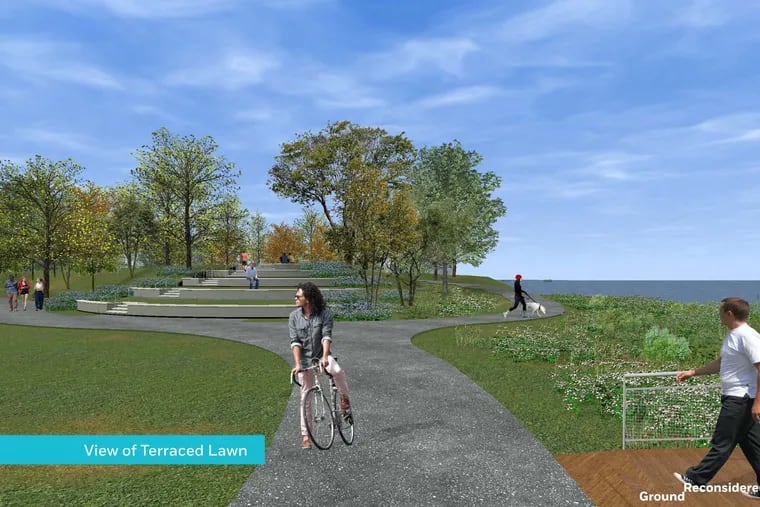 Conceptual rendering of a 10-acre park planned in Philadelphia's Bridesburg section by Riverfront North Partnership and Philadelphia Parks and Recreation.