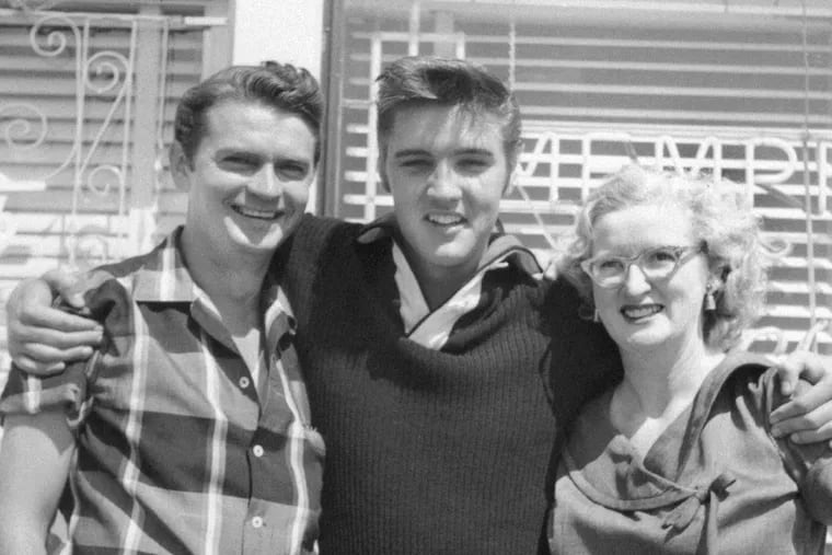 Sam Phillips (left) with Elvis Presley and assistant Marion Keisker at the studio in Memphis, where many of the early greats recorded. Photo: Courtesy of Tom Salva
