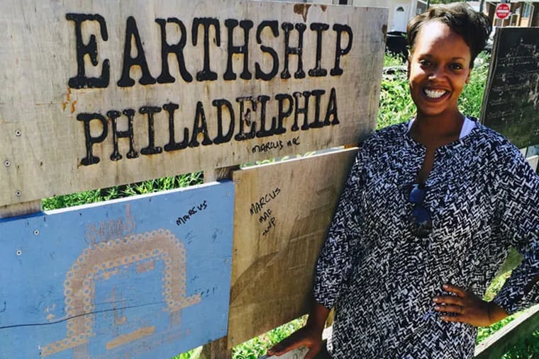 Rashida Ali-Campbell is building the eco-friendly Earthship Philadelphia in West Philly. (DAN GERINGER/DAILY NEWS STAFF)