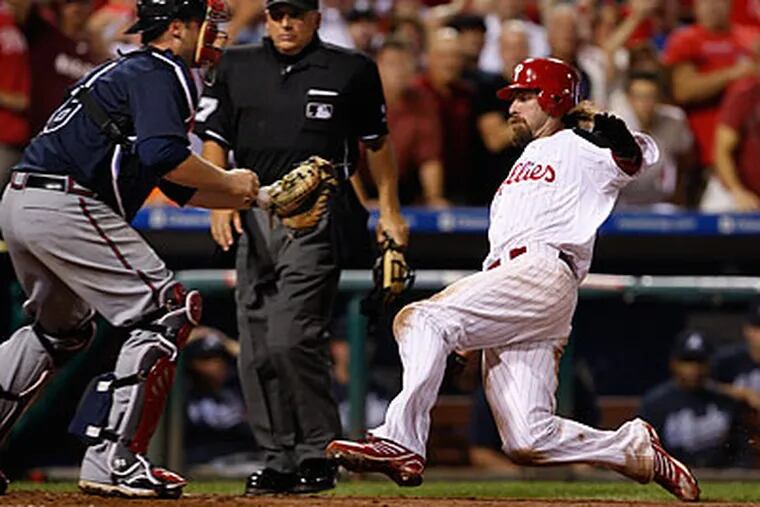 Jayson Werth raced home to score the only run of the game in the eighth inning. (Ron Cortes/Stafff Photographer)