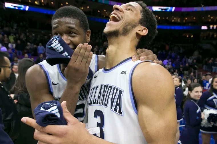 Kris Jenkins (left), Josh Hart would have laughed after the results of Monday's virtual game.