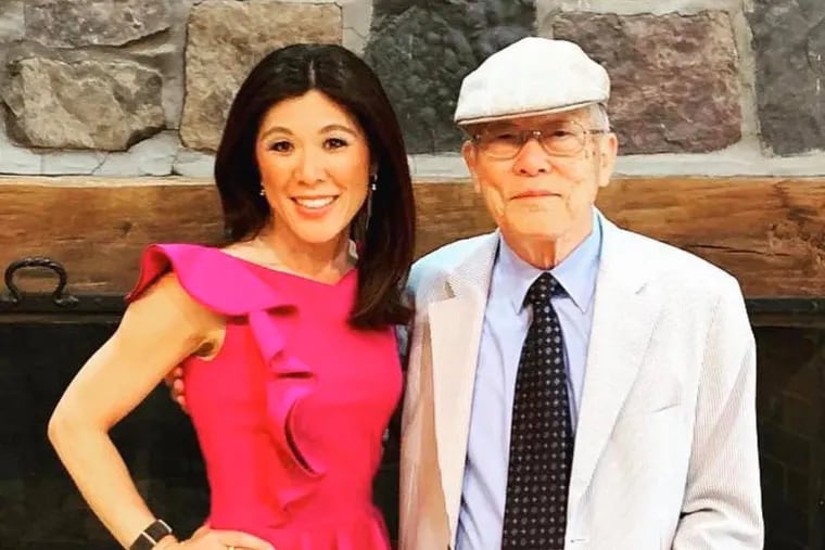 Philly news anchor Nydia Han and her father before she accepted the Pearl S. Buck International Woman of Influence Award on April 25, 2019. Han, whose father currently is in South Korea, is worried about the discrimination that Asians and Americans of Asian descent are experiencing in light of the outbreak of coronavirus.