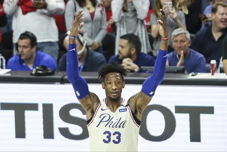 Robert Covington played just three minutes on Monday. He shot five three-pointers and sunk only one of them.