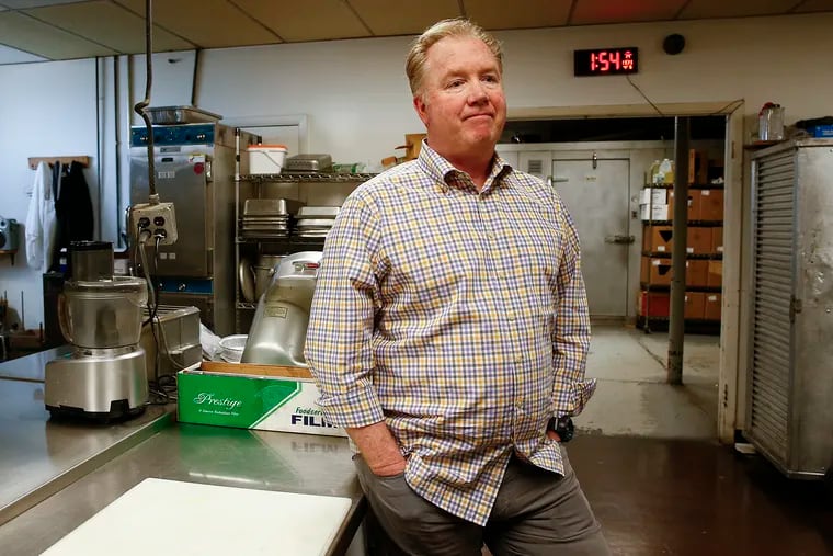 Rick Williamson of Williamson Caterers stands in the empty kitchen of his Willow Grove catering business.
