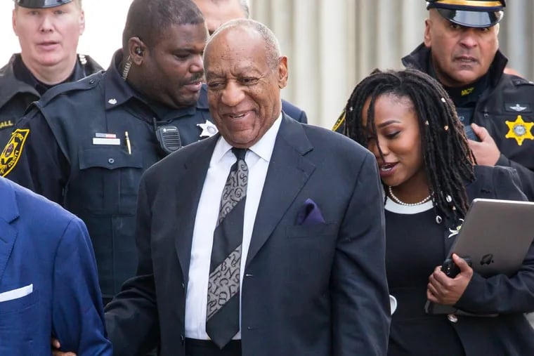 Bill Cosby exits the Montgomery County Courthouse, after a pretrial hearing in the sexual assault case in Norristown on March 6, 2018.