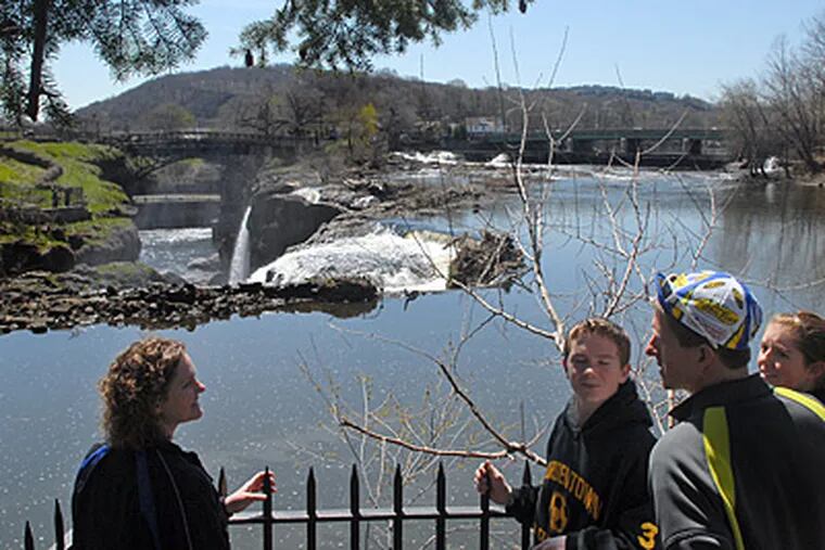 The Knudson family of Bordentown during a recent visit to the Paterson Great Falls National Historical Park. (Tom Gralish / Staff Photographer)