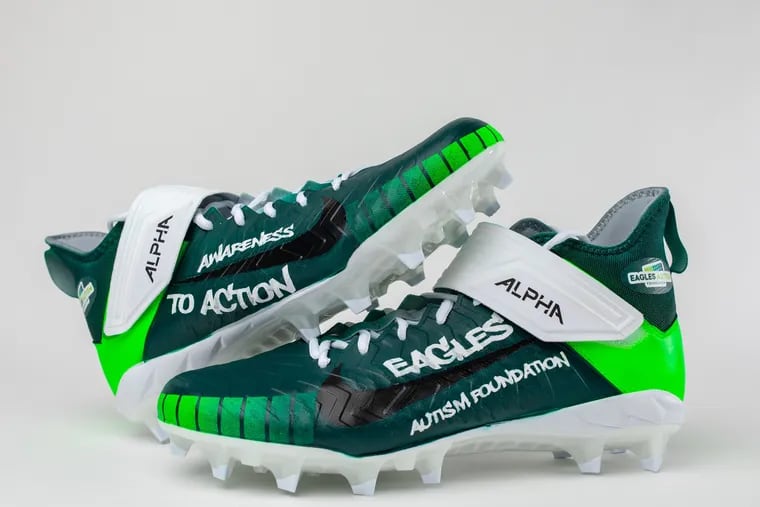 13 of the 35 Eagles players with cleat customizations will represent the Eagles Autism Foundation.
