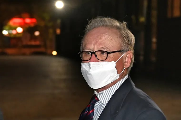 Former dean of Temple University's Fox School of Business Moshe Porat leaves the federal courthouse in Center City on Nov. 10, as his trial for fraud in the college rankings scandal began.