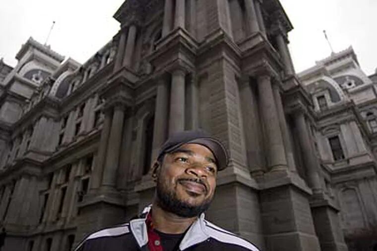 F. Gary Gray, director of "Law Abiding Citizen," at City Hall, one of the forthcoming film’s locations. “Philly has so many things that L.A. does not: historic landmarks, height, density,” Gray says. (CLEM MURRAY / Staff Photographer)