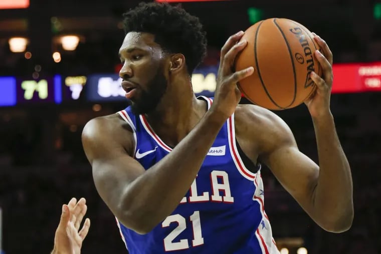Sixers center Joel Embiid in action during an NBA basketball game against the Chicago Bulls, Wednesday, Jan. 24, 2018, in Philadelphia.