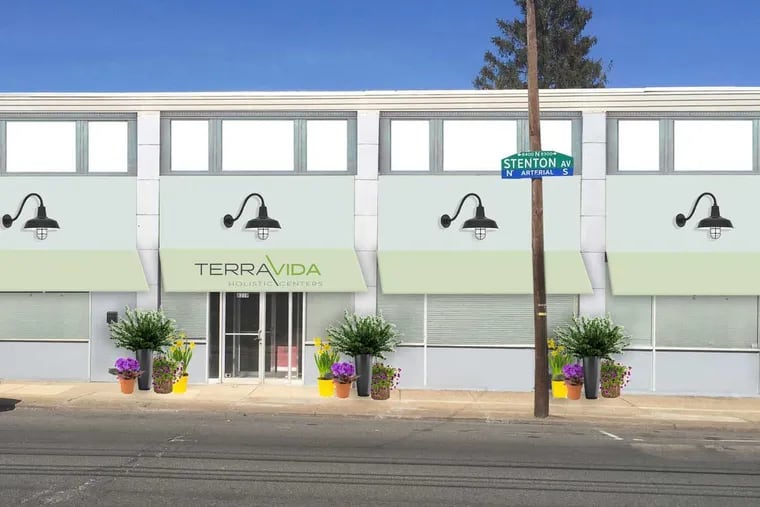Artist’s rendering of the proposed TerraVida medical marijuana dispensary that had been planned for East Mount Airy.