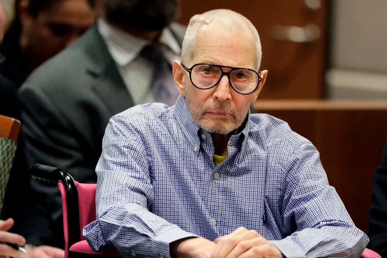 FILE - In this Dec. 21, 2016 file photo, Robert Durst sits in a courtroom in Los Angeles. The New York real estate heir has been scheduled to go on trial in late summer on charges of killing a friend in Los Angeles nearly two decades ago. The Los Angeles Times reports a judge on Tuesday, Jan. 15, 2019, scheduled the trial to begin Sept. 3.  (AP Photo/Jae C. Hong, Pool, File)